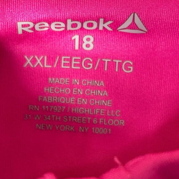 Reebok Pink Lightweight Zip Up Workout Jacket Girls Pink Track Preppy XXL 18 - Picture 3 of 11